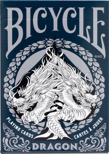 Bicycle Dragon Collectable Plasticized Playing Cards for Poker Blue