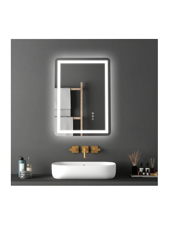 Vevor Badezimmerspiegel LED aus Kunststoff 50x70cm Weiß