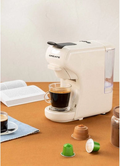 Create Potts Καφετιέρα για Κάψουλες Nespresso Πίεσης 19bar Cream