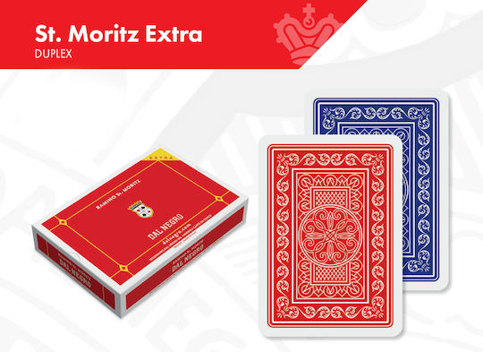 Dal Negro Ramino St. Moritz Extra Σετ Συλλεκτική Τράπουλα 2τμχ Πλαστικοποιημένη Μαύρη