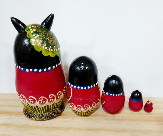 Matryoshka Cat Doll 5-piece 10 cm