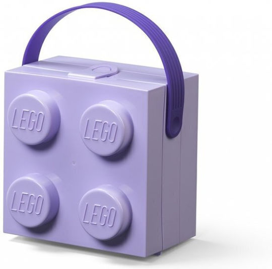 LEGO Box Πλαστικό Παιδικό Δοχείο Φαγητού Μωβ 16.56 x 16.5 x 11.7εκ.