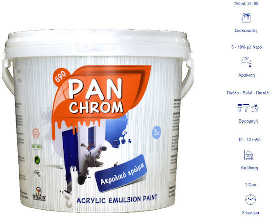 Tetralux Panchrom Plastic Acrilyc Paint for Exterior Use White 3lt