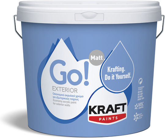 Kraft Go Exterior Πλαστικό Χρώμα Ακρυλικό για Εξωτερική Χρήση 9lt
