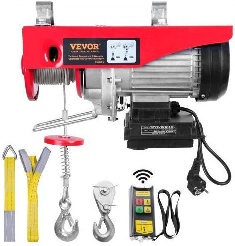 Vevor Elektrische Hebevorrichtung 1150 W WLAN-Fernbedienung Maximale Hubhöhe 6/12 m Geschwindigkeit 10 m/min Kapazität 300 600 kg