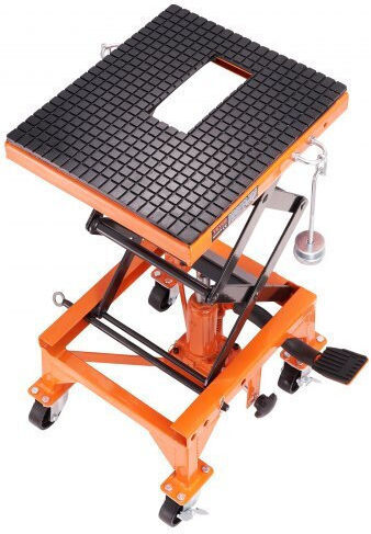 Cric hidraulic pentru motociclete Vevor, capacitate 158 kg, interval de ridicare 350-905 mm