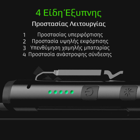 Ledholics Φακός Συνεργείου Επαναφορτιζόμενος LEDUV IP55 με Φωτεινότητα έως 160lm