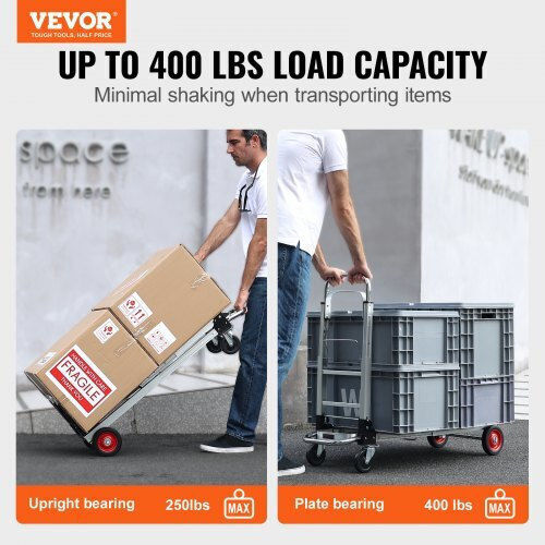 2-in-1 Cargo Trolley Maximum Capacity 181 Kg Weight 8 Kg Aluminum Foldable 384 X 1075 X 867 Mm