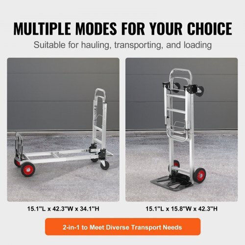 2-in-1 Cargo Trolley Maximum Capacity 181 Kg Weight 8 Kg Aluminum Foldable 384 X 1075 X 867 Mm