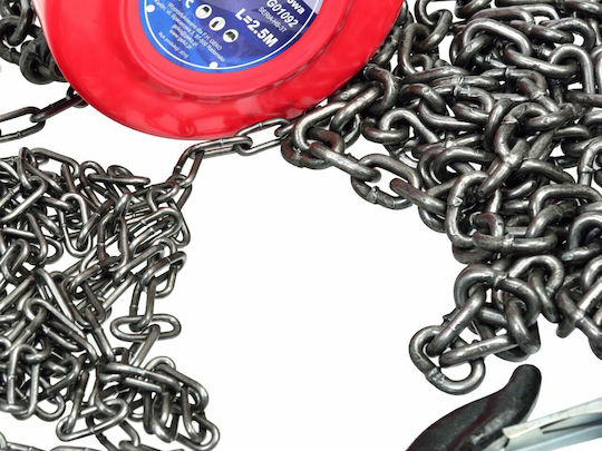 Geko Chain Hoist 3ΤX2,5m for Weight Load up to 3t Red