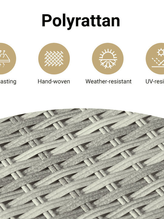 Canapea Cu Patru Locuri De Exterior Din Rattan Cu Perne 55x55x69cm