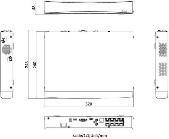 Hikvision DS-7608NXI-K1/8P(D) Καταγραφικό NVR 8 Καναλιών με Ανάλυση 4K