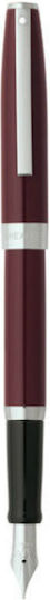 Sheaffer Füllfederhalter Mittel Rote aus Stahl mit Blauer Tintenfarbe