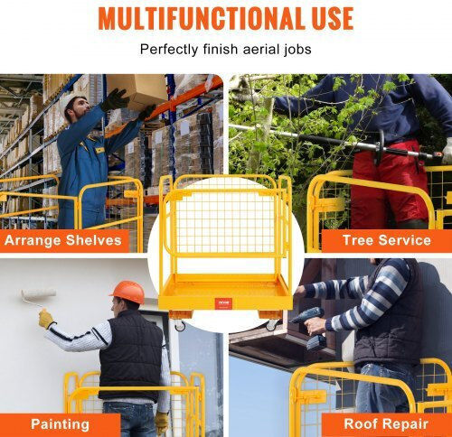 Platformă de Siguranță pentru Motostivuitor Vevor Max 544 Kg 4 Roți Pliabilă din Oțel