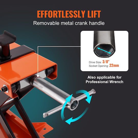 Motorcycle Scissor Jack Vevor 500 Kg Capacity Lifting Range 95-400 Mm