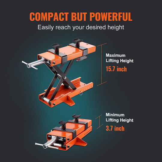 Motorcycle Scissor Jack Vevor 500 Kg Capacity Lifting Range 95-400 Mm