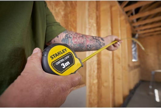 Stanley Lock Tape Measure with Auto-Rewind 19mm x 3m
