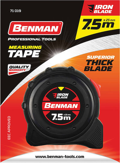 Benman Tape Measure with Auto-Rewind 25mm x 5m