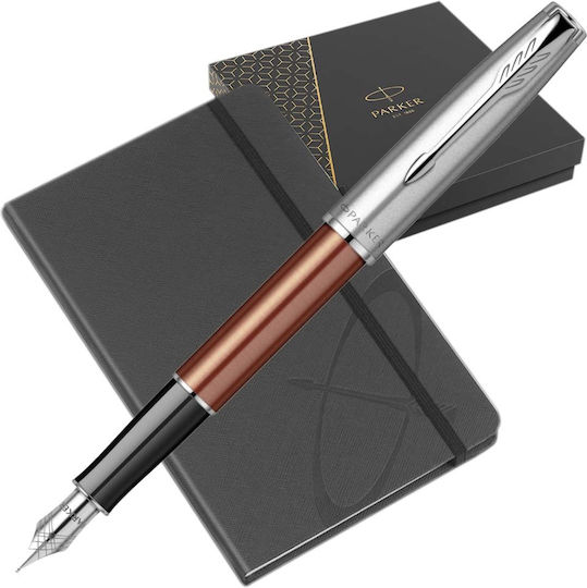 Parker Sonnet Essential Πένα Γραφής Fine Πορτοκαλί με Μπλε Μελάνι