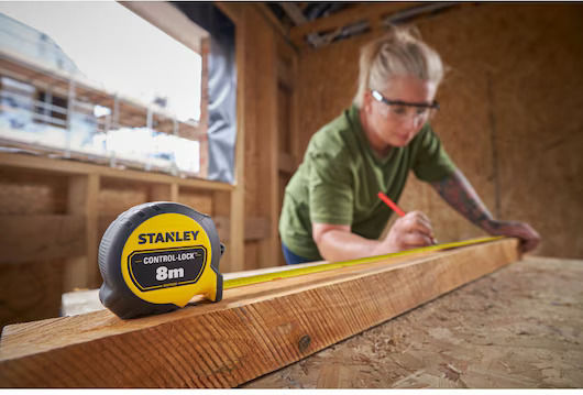 Stanley Lock Tape Measure with Auto-Rewind 25mm x 8m