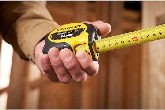 Stanley Lock Tape Measure with Auto-Rewind 25mm x 8m