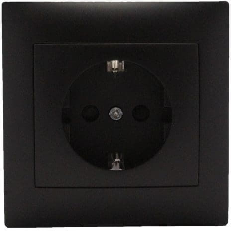 Redled Stinel Single Recessed Power Socket Black