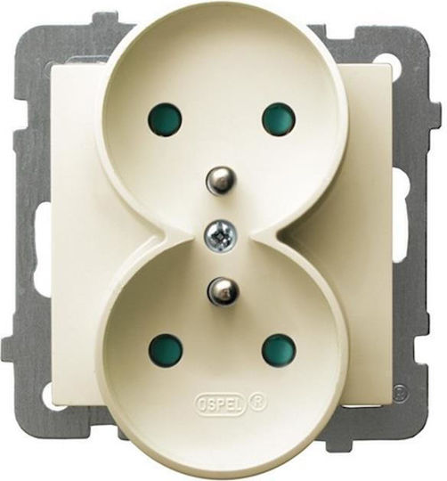 Ospel Power Socket Ecru 1pcs