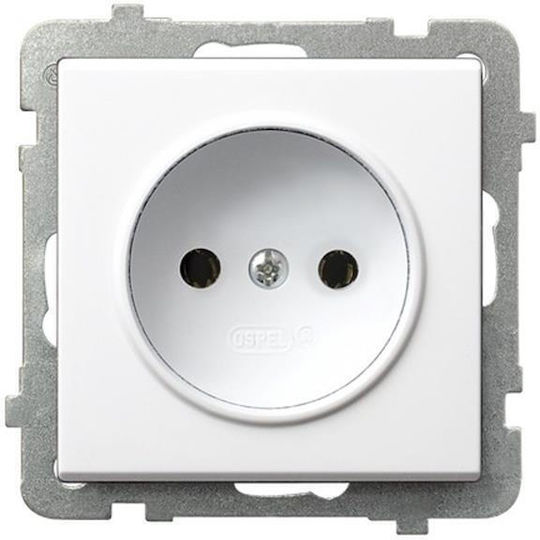 Ospel Sonata Single Walled Power Socket White