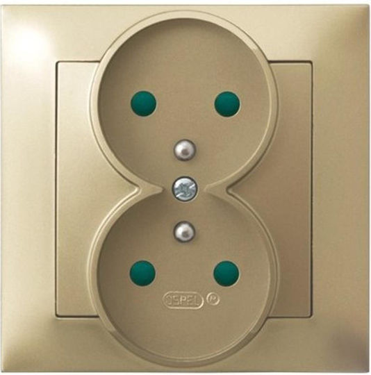 Ospel Dublu Prize Electrice Mortice cu Capac Auriu