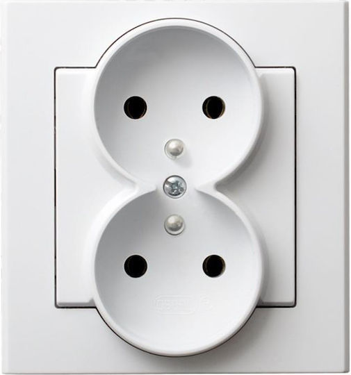 Ospel Sonata Double Walled Power Socket White