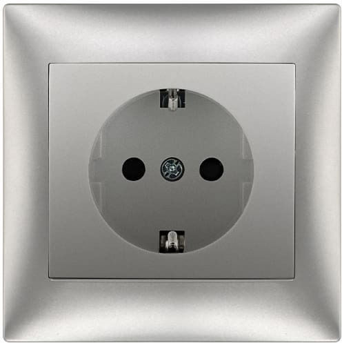 Redled Priză Electrică Mortice Simplă Argintie