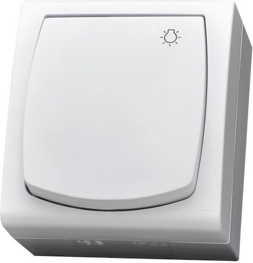 Ospel Ospel Wall Push Button Switch with Frame in White Color ŁNH-5N/00