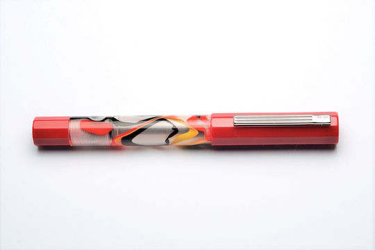 Opus 88 Flow Transparent Red Fountain Pen 101030 Nibs Broad