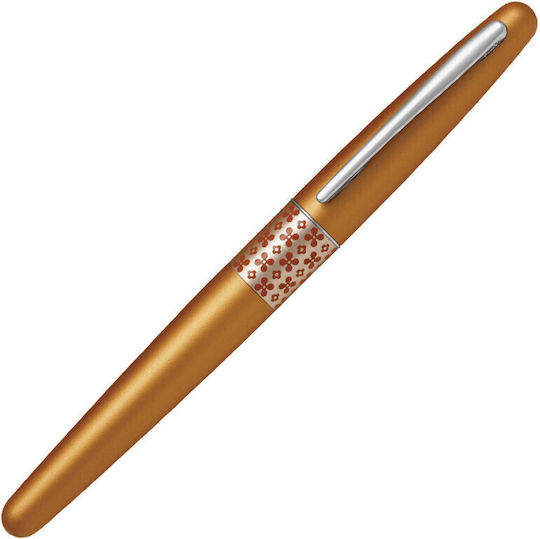 Pilot Mr Retro Pop Collection Fountain Pen Metallic Orange Flower Ring Medium Nib 4902505505058 Nibs Medium