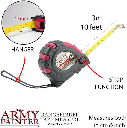 The Army Painter Rangefinder Tape Measure 2019 with Auto-Rewind 3m