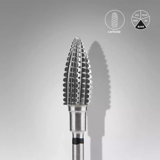 Staleks Pro Carbide Nail Drill Bit " Pine Cone" Black Ø 6mm 14mm