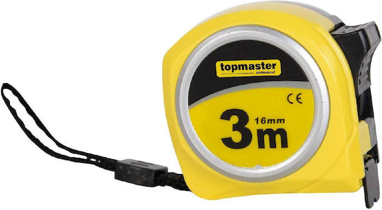 Topmaster Μετροταινία με Αυτόματη Επαναφορά 16mm x 3m