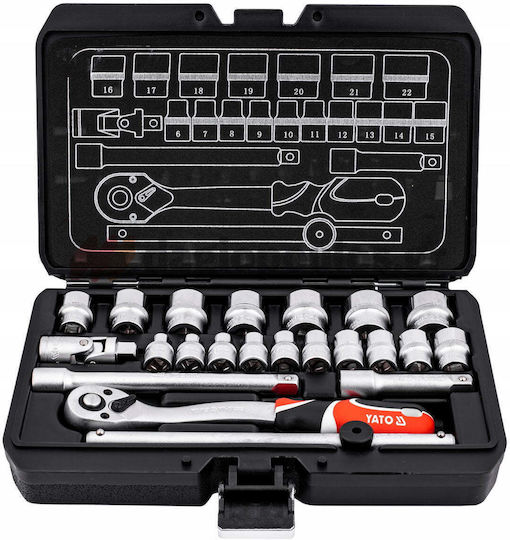 Yato Set Ratchet 3\8" 22pcs