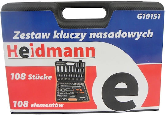 Geko L-Tech Set de chei tubulare și clichet 1\2" & 1\4" 108buc