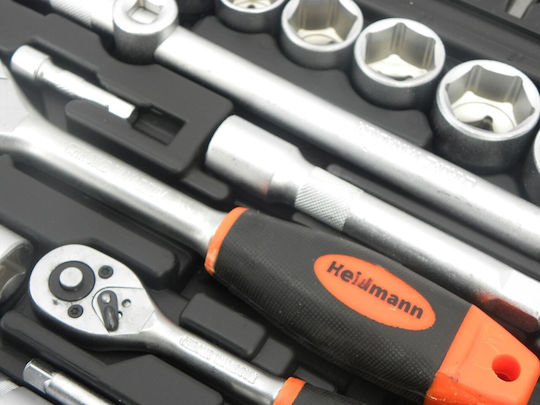 Geko L-Tech Set de chei tubulare și clichet 1\2" & 1\4" 108buc