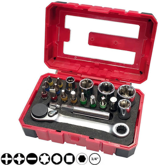 Pasco Set Ratchet 1\4" 19pcs