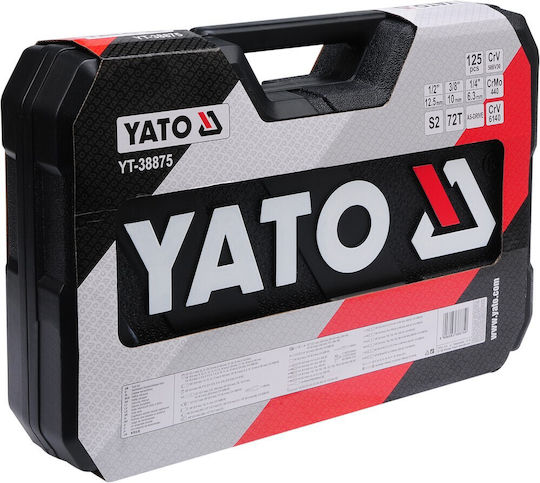 Yato Set de chei tubulare și clichet 1\2" & 1\4" & 3\8" 126buc