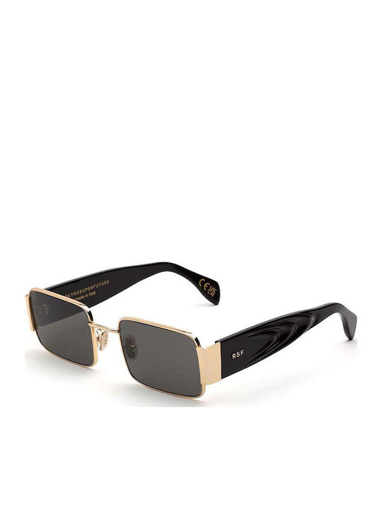 Retrosuperfuture Unisex Sunglasses with Gold Metal Frame and Gray Lens