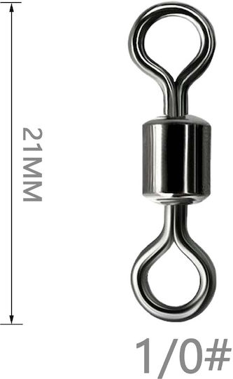Tpster Fishing Swivels 1/0# 21mm 12pcs 37554