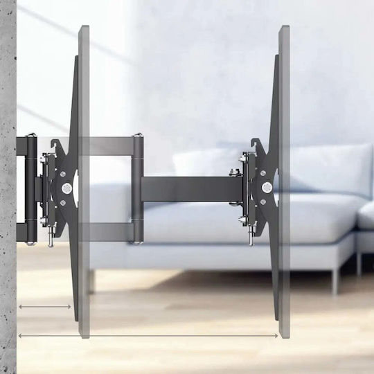 HAMA Fullmotion Βάση Τηλεόρασης Τοίχου έως 65" Μαύρο