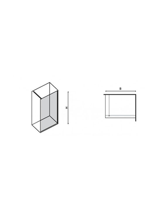 Karag Shower Screen for Shower 40x200cm Serigrafato