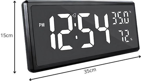 Verk Group Tischuhr Digital LED Mit Wecker Schwarze