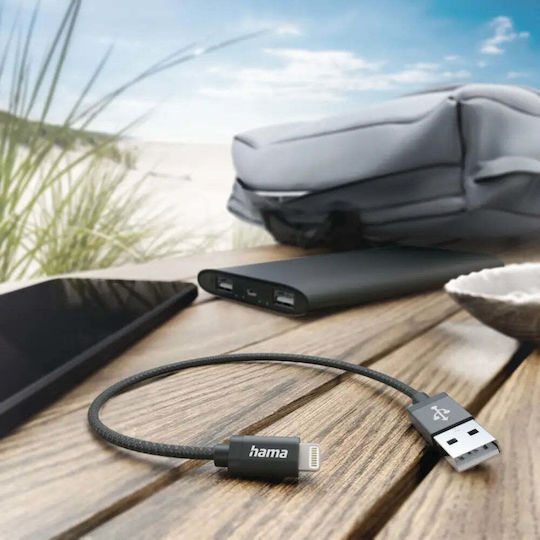 HAMA USB-A to Lightning Cable Black 0.2m (00201578)