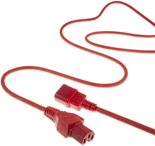 Act IEC C14 - IEC C15 Cable 2m Κόκκινο