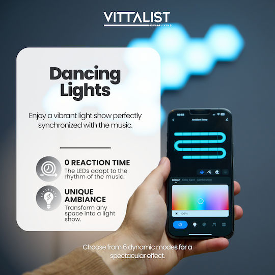 Vittalist Smart Διακοσμητικό Φωτιστικό LED Πίνακας 12εκ.